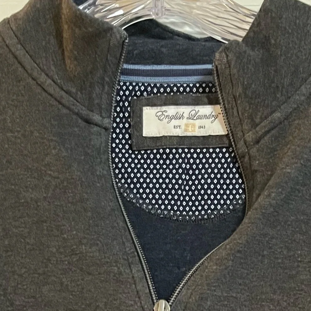 English Laundry Charcoal Zip-Up Sweater